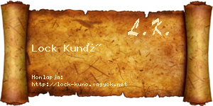 Lock Kunó névjegykártya